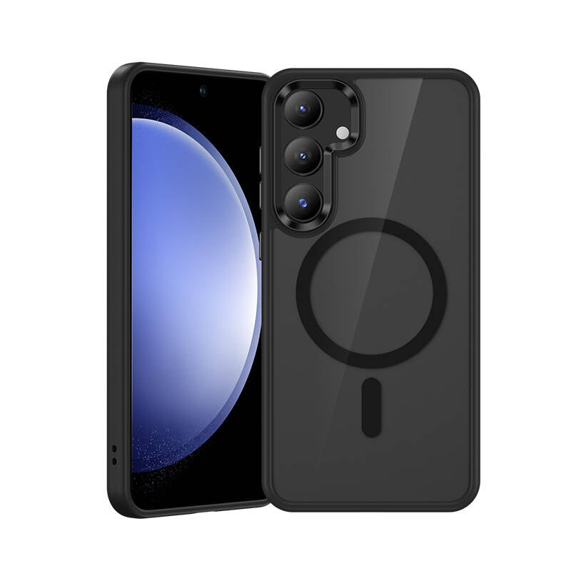 Galaxy S25 Kılıf M-safe Şarj Özellikli Şeffaf Arka Yüzey Benks MagClap TPU Çerçeve Kılıf