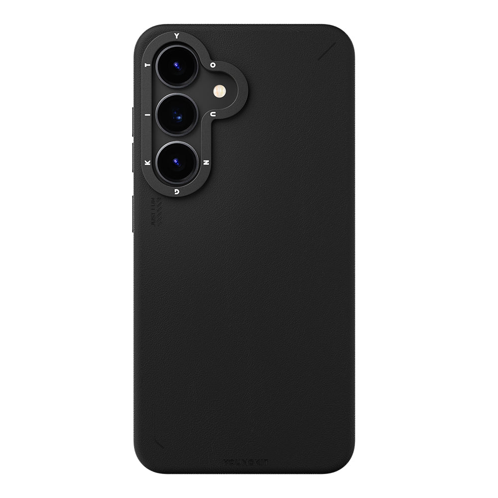 Galaxy S25 Kılıf M-safe Şarj Özellikli Basit Mat Deri Desenli Youngkit Tech Fashion Serisi Kılıf
