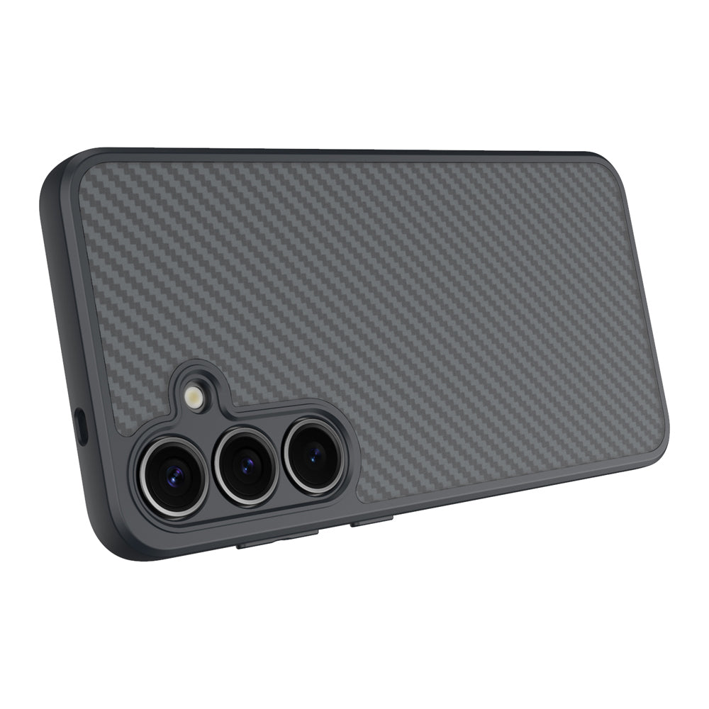 Galaxy S25 Kılıf M-safe Şarj Özellikli Karbon Fiber Tasarımlı Zore Elnino Kılıf