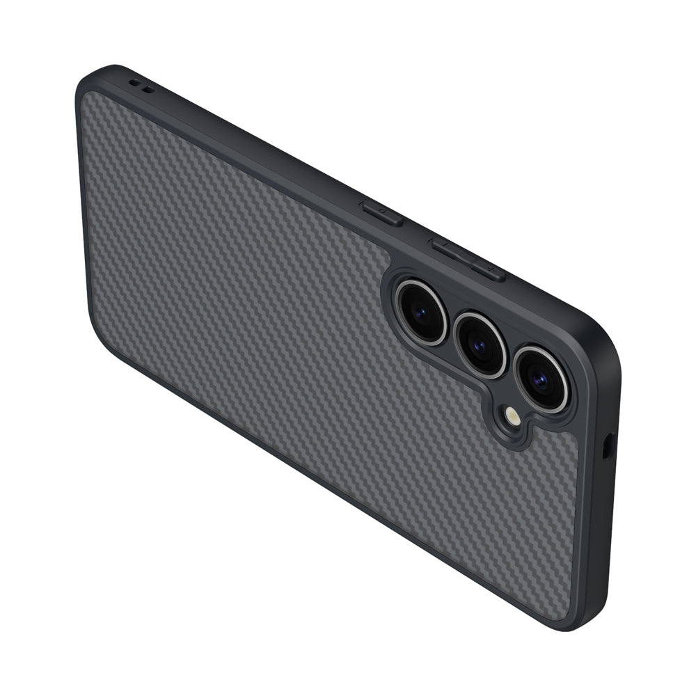 Galaxy S25 Kılıf M-safe Şarj Özellikli Karbon Fiber Tasarımlı Zore Elnino Kılıf