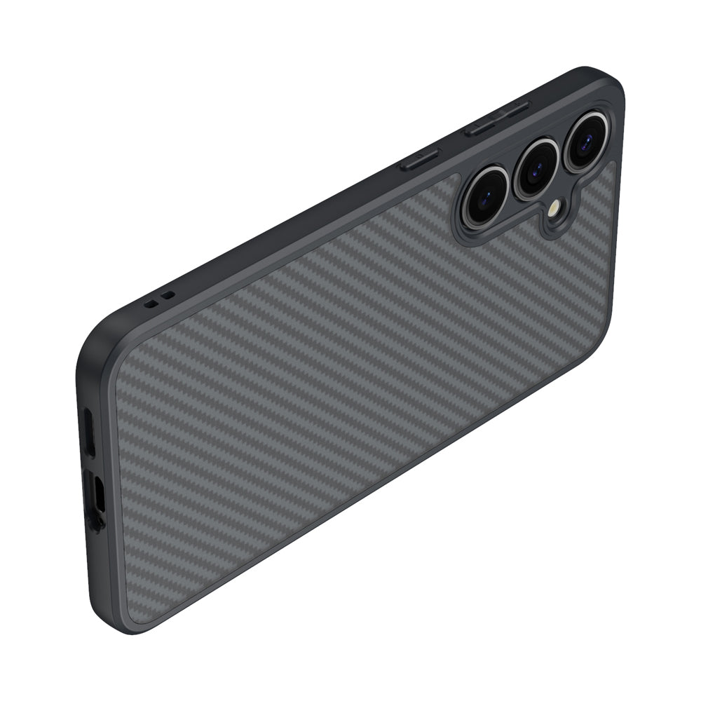 Galaxy S25 Kılıf M-safe Şarj Özellikli Karbon Fiber Tasarımlı Zore Elnino Kılıf