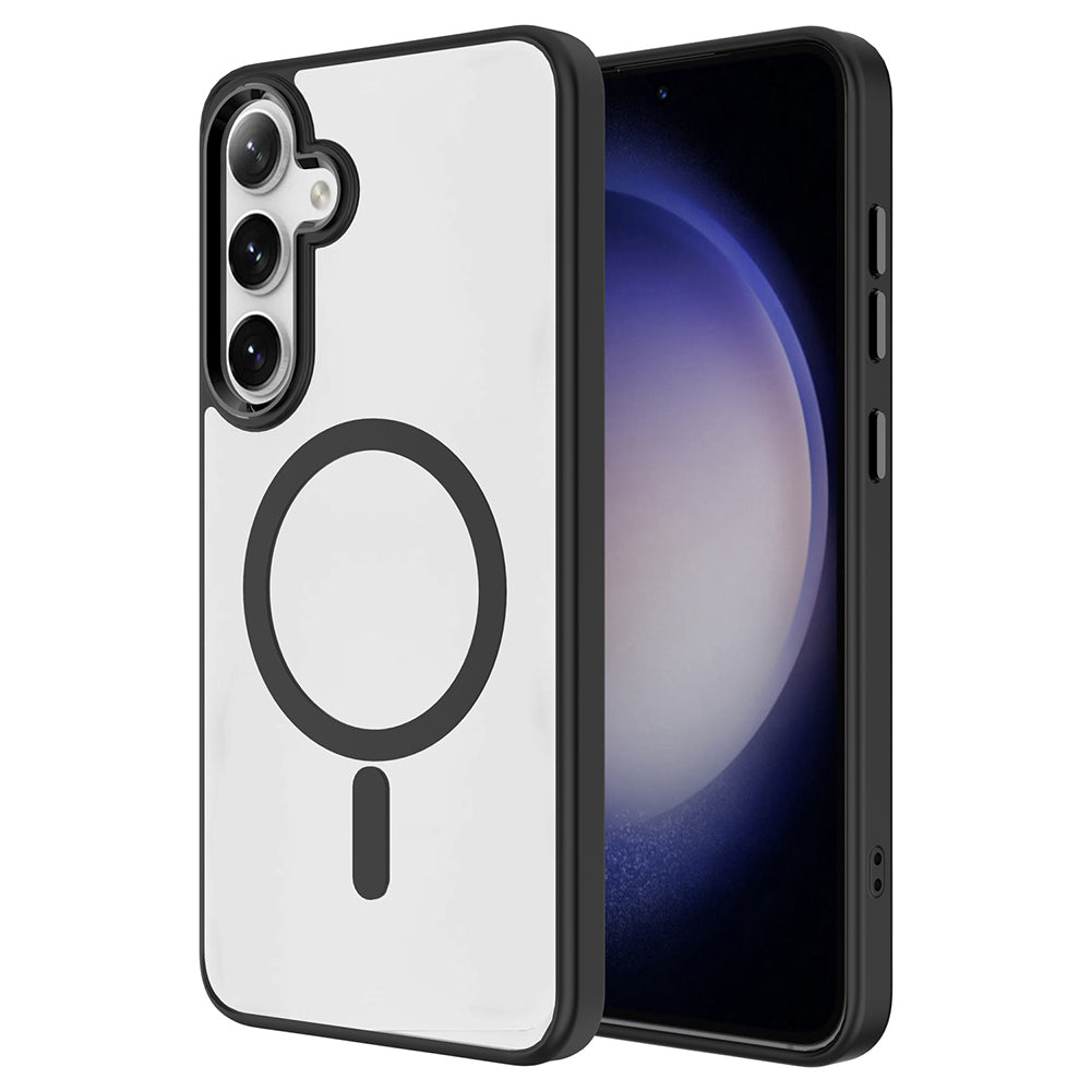 Galaxy S25 Kılıf M-safe Şarj Özellikli Zore Krom M-safe Silikon Kılıf