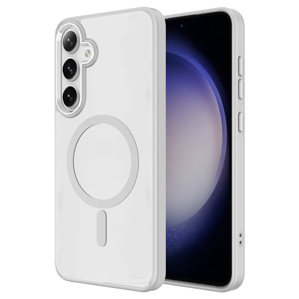 Galaxy S25 Kılıf M-safe Şarj Özellikli Zore Krom M-safe Silikon Kılıf