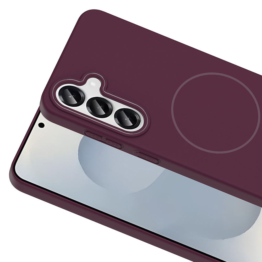 Galaxy S25 Kılıf M-safe Şarj Özellikli Zore Ruby Sert Kılıf