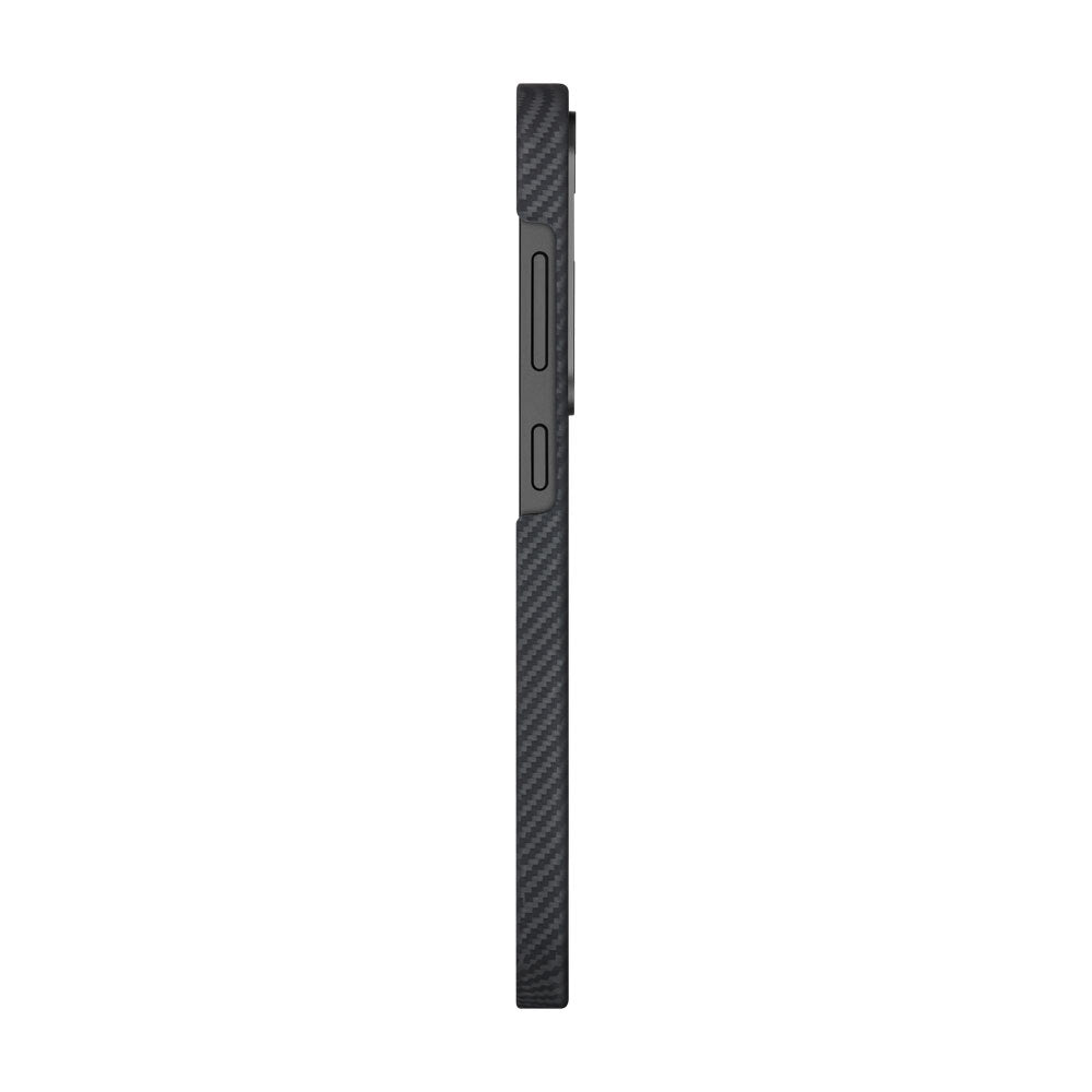 Galaxy S25 Plus Kılıf M-safe Şarj Özellikli 600D Aramid Karbon Fiber Pitaka Ultra-Slim Classic Serisi Black-Grey Twill Kılıf