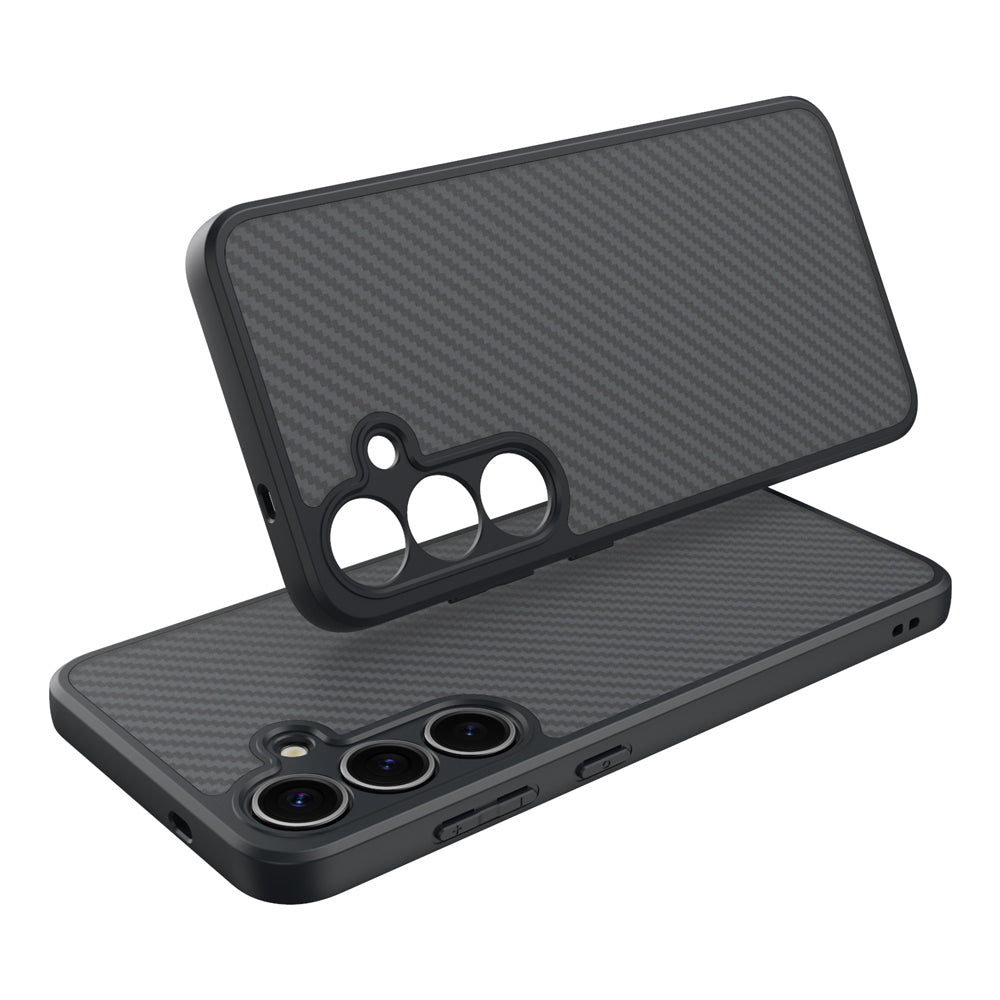 Galaxy S25 Plus Kılıf M-safe Şarj Özellikli Karbon Fiber Tasarımlı Zore Elnino Kılıf
