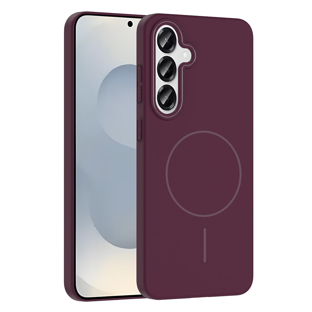 Galaxy S25 Plus Kılıf M-safe Şarj Özellikli Zore Ruby Sert Kılıf