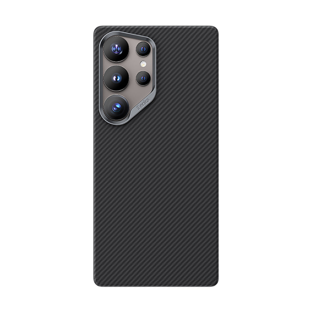 Galaxy S25 Ultra Kılıf Benks M-safe Şarj Özellikli Magnetik ArmorAir 600D Kevlar Karbon Fiber Kılıf