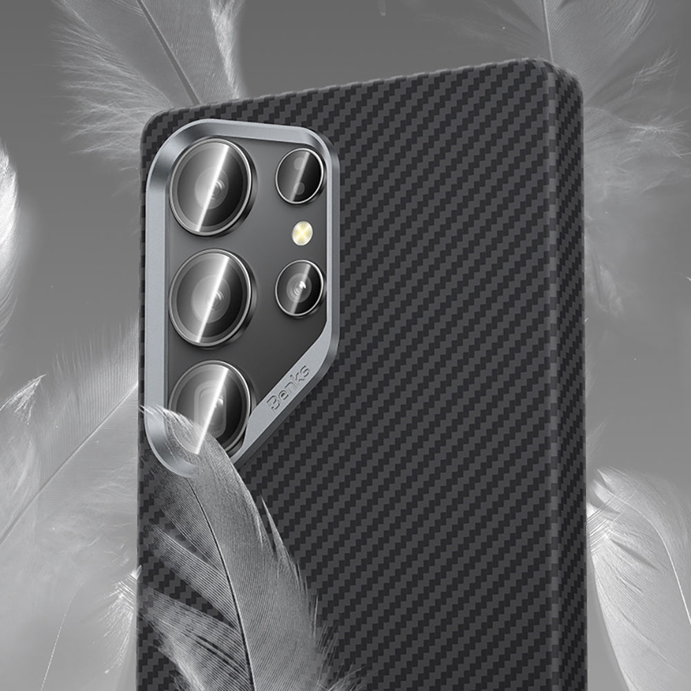 Galaxy S25 Ultra Kılıf Benks M-safe Şarj Özellikli Magnetik ArmorAir 600D Kevlar Karbon Fiber Kılıf