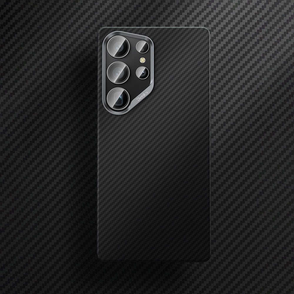 Galaxy S25 Ultra Kılıf Benks M-safe Şarj Özellikli Magnetik ArmorAir 600D Kevlar Karbon Fiber Kılıf