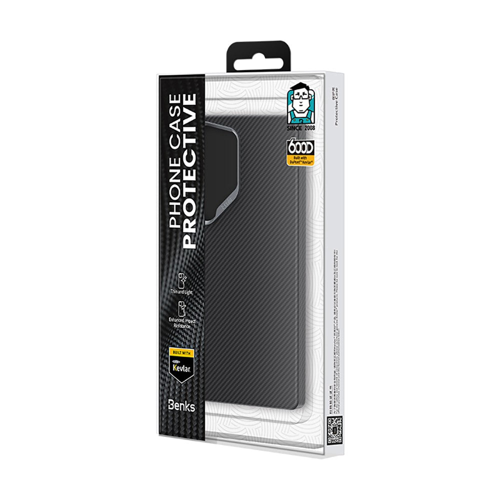 Galaxy S25 Ultra Kılıf Benks M-safe Şarj Özellikli Magnetik ArmorAir 600D Kevlar Karbon Fiber Kılıf