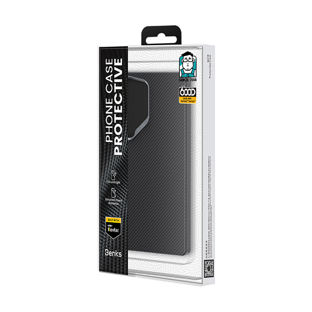 Galaxy S25 Ultra Kılıf Benks M-safe Şarj Özellikli Magnetik ArmorAir 600D Kevlar Karbon Fiber Kılıf