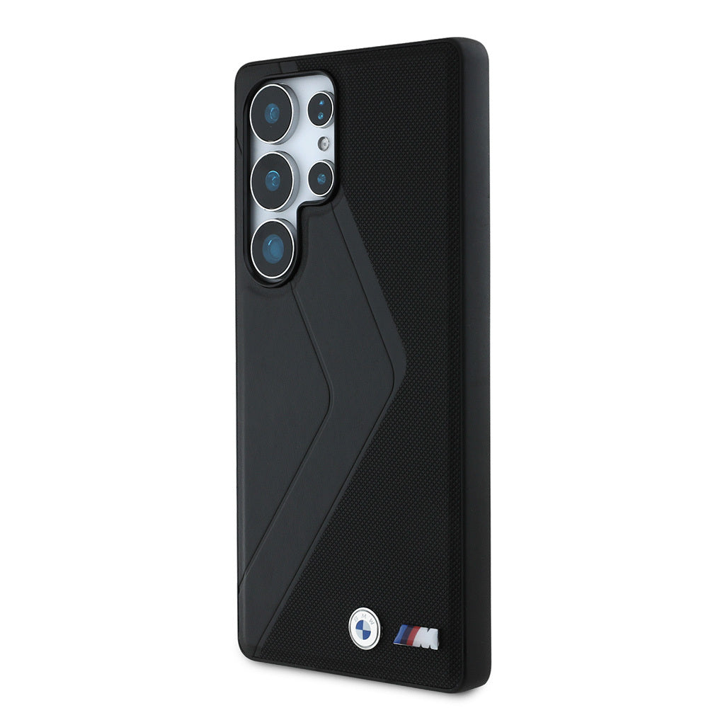 Galaxy S25 Ultra Kılıf BMW Orijinal Lisanslı M-safe Şarj Özellikli M Logolu Oversize Çizgili PU Deri Kılıf