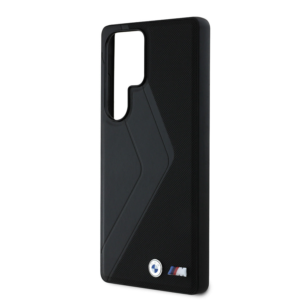 Galaxy S25 Ultra Kılıf BMW Orijinal Lisanslı M-safe Şarj Özellikli M Logolu Oversize Çizgili PU Deri Kılıf