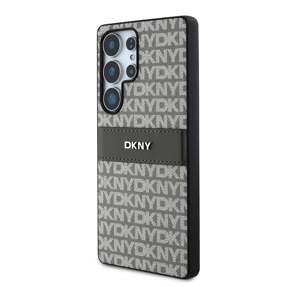 Galaxy S25 Ultra Kılıf DKNY Orijinal Lisanslı Kartlıklı 3D Yazılı Repeat Texture Pattern Kılıf