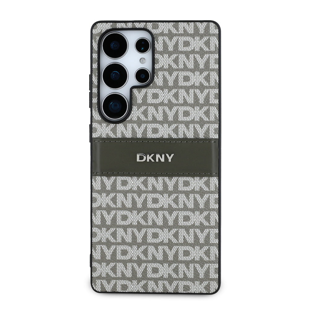 Galaxy S25 Ultra Kılıf DKNY Orijinal Lisanslı Kartlıklı 3D Yazılı Repeat Texture Pattern Kılıf