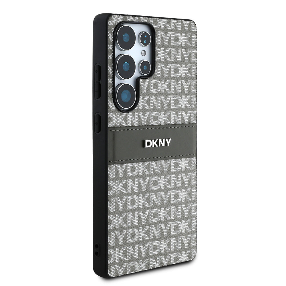 Galaxy S25 Ultra Kılıf DKNY Orijinal Lisanslı Kartlıklı 3D Yazılı Repeat Texture Pattern Kılıf