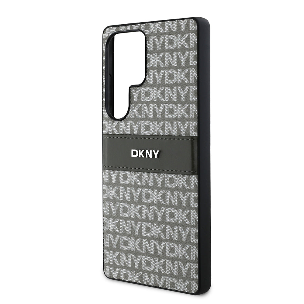 Galaxy S25 Ultra Kılıf DKNY Orijinal Lisanslı Kartlıklı 3D Yazılı Repeat Texture Pattern Kılıf
