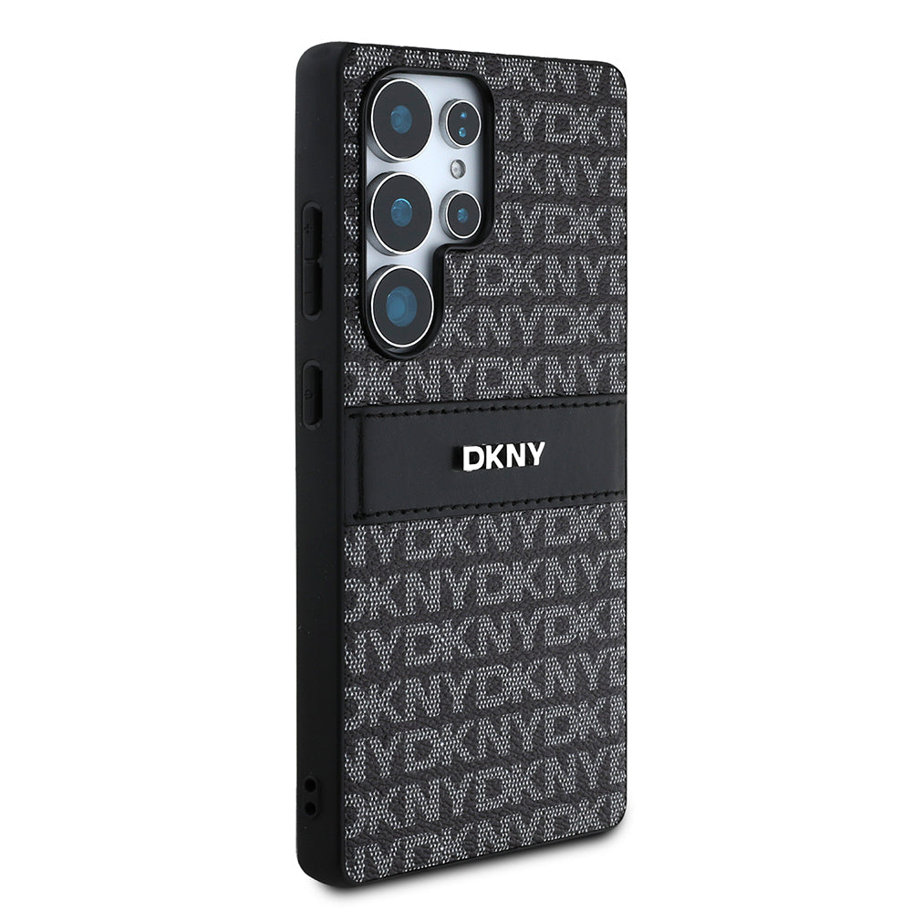 Galaxy S25 Ultra Kılıf DKNY Orijinal Lisanslı Kartlıklı 3D Yazılı Repeat Texture Pattern Kılıf