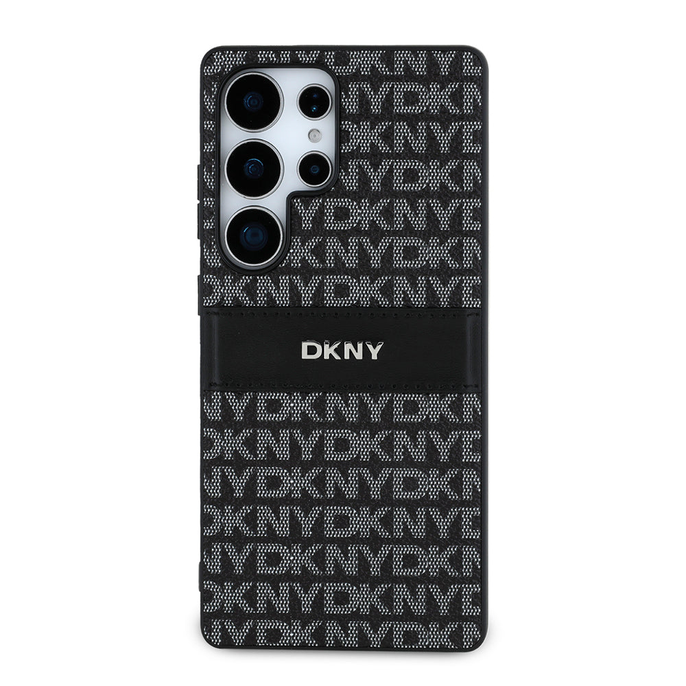 Galaxy S25 Ultra Kılıf DKNY Orijinal Lisanslı Kartlıklı 3D Yazılı Repeat Texture Pattern Kılıf