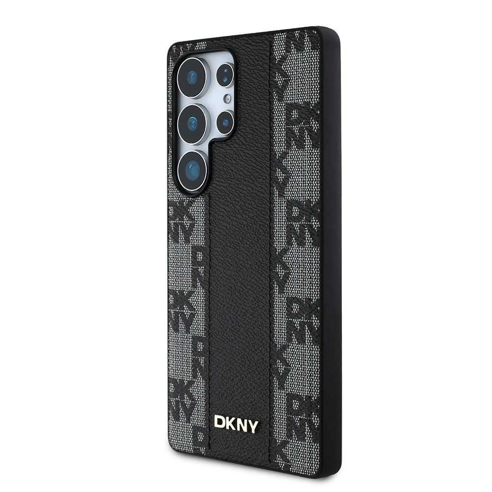 Galaxy S25 Ultra Kılıf DKNY Orijinal Lisanslı M-safe Şarj Özellikli 3D Yazılı Checkered Pattern Kılıf