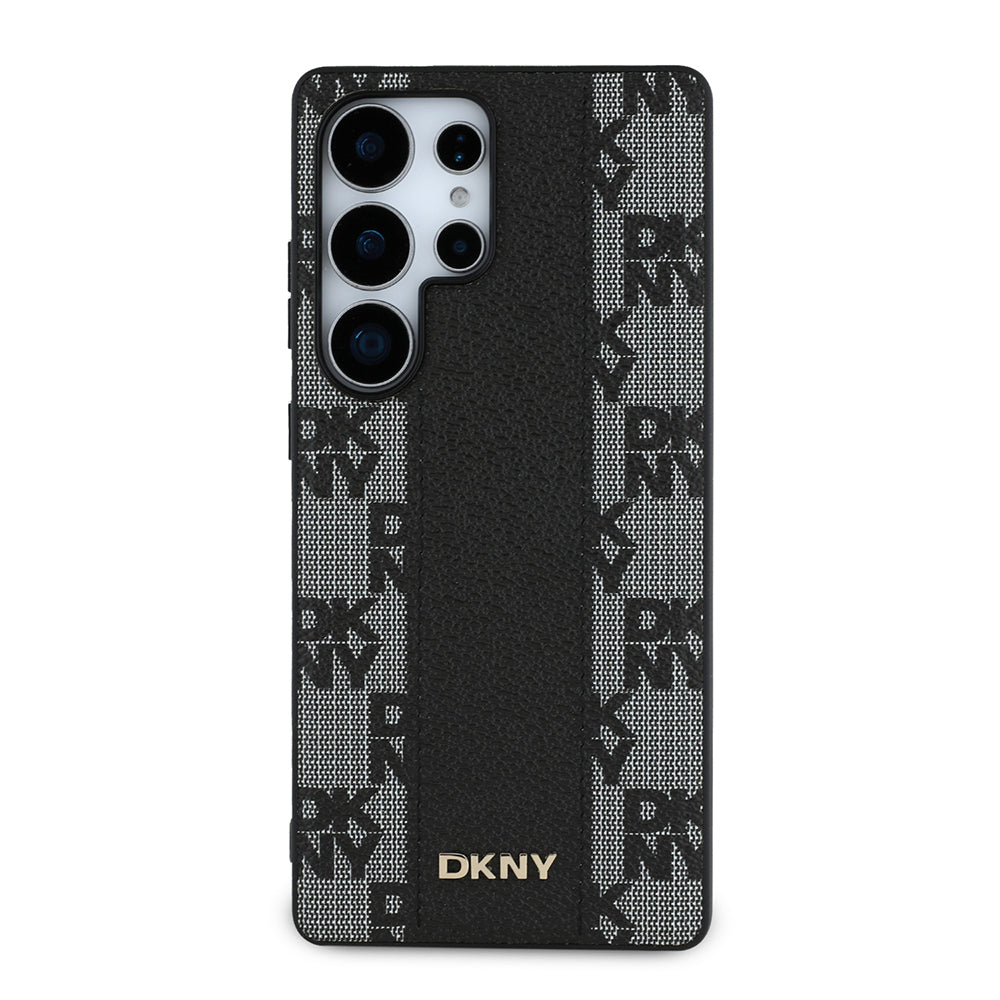 Galaxy S25 Ultra Kılıf DKNY Orijinal Lisanslı M-safe Şarj Özellikli 3D Yazılı Checkered Pattern Kılıf