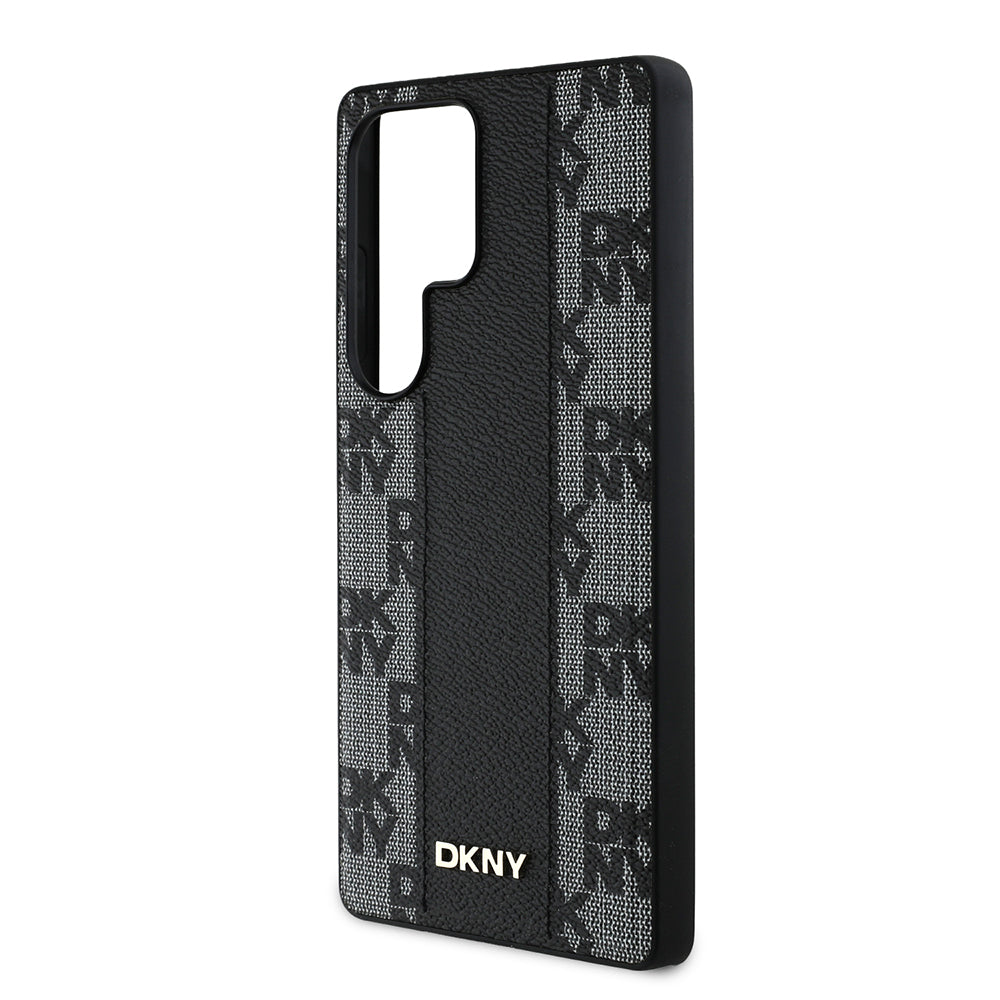 Galaxy S25 Ultra Kılıf DKNY Orijinal Lisanslı M-safe Şarj Özellikli 3D Yazılı Checkered Pattern Kılıf