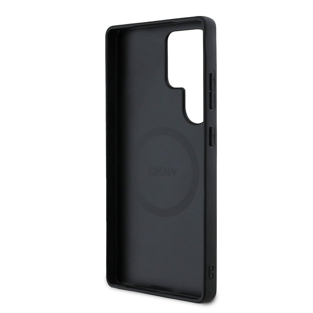 Galaxy S25 Ultra Kılıf DKNY Orijinal Lisanslı M-safe Şarj Özellikli 3D Yazılı Checkered Pattern Kılıf