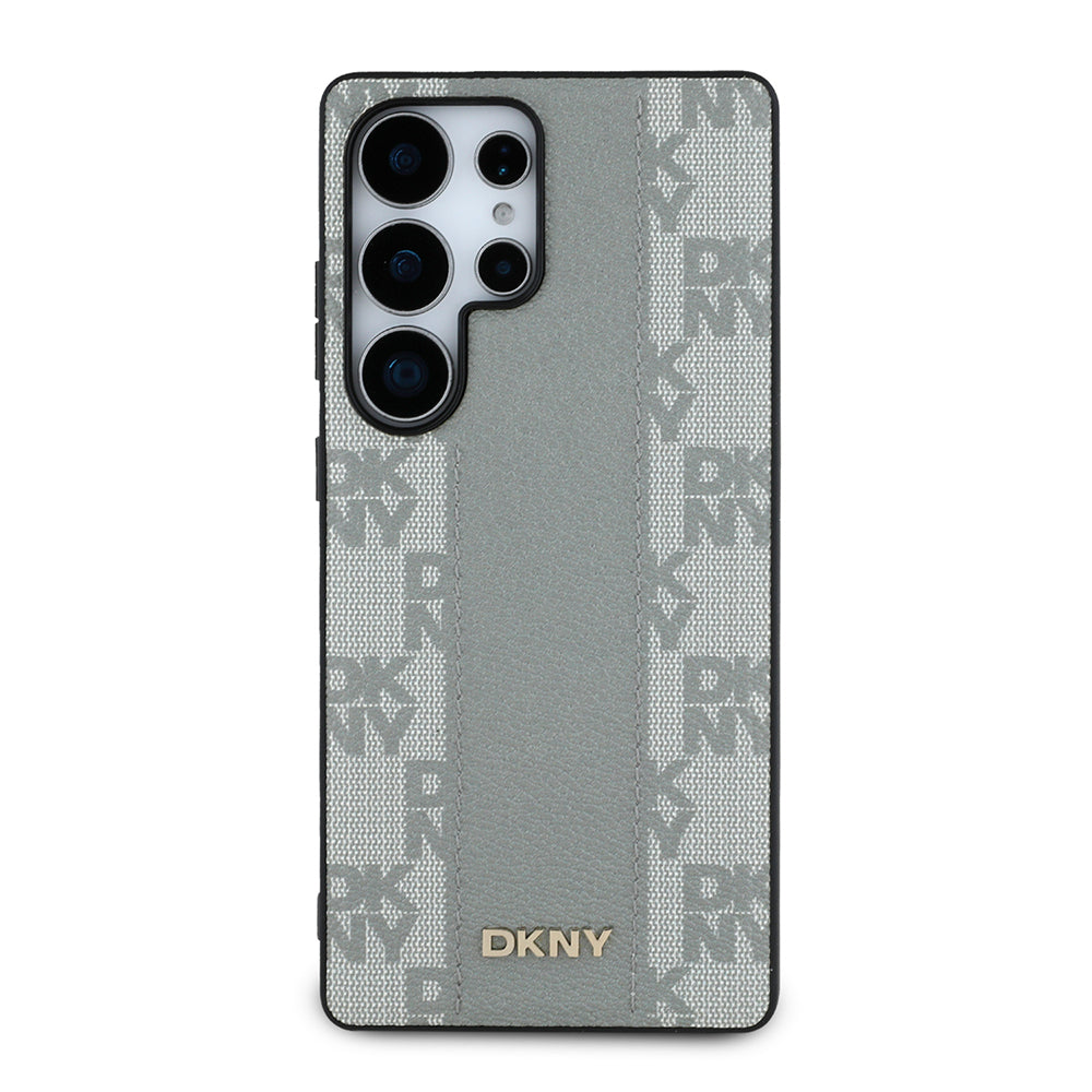Galaxy S25 Ultra Kılıf DKNY Orijinal Lisanslı M-safe Şarj Özellikli 3D Yazılı Checkered Pattern Kılıf