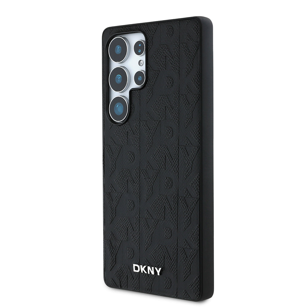 Galaxy S25 Ultra Kılıf DKNY Orijinal Lisanslı Magnetik PU Deri Grid Pattern Kılıf