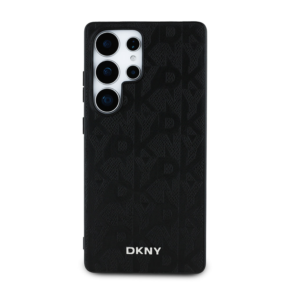 Galaxy S25 Ultra Kılıf DKNY Orijinal Lisanslı Magnetik PU Deri Grid Pattern Kılıf