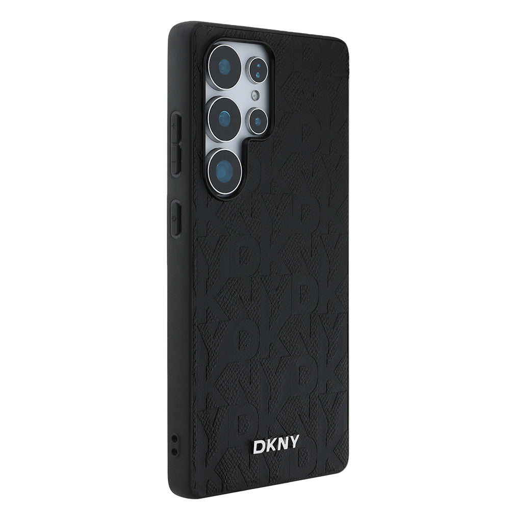 Galaxy S25 Ultra Kılıf DKNY Orijinal Lisanslı Magnetik PU Deri Grid Pattern Kılıf