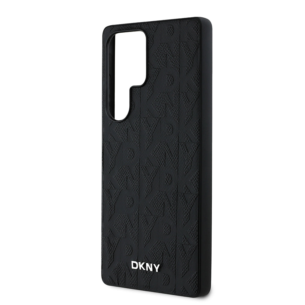 Galaxy S25 Ultra Kılıf DKNY Orijinal Lisanslı Magnetik PU Deri Grid Pattern Kılıf