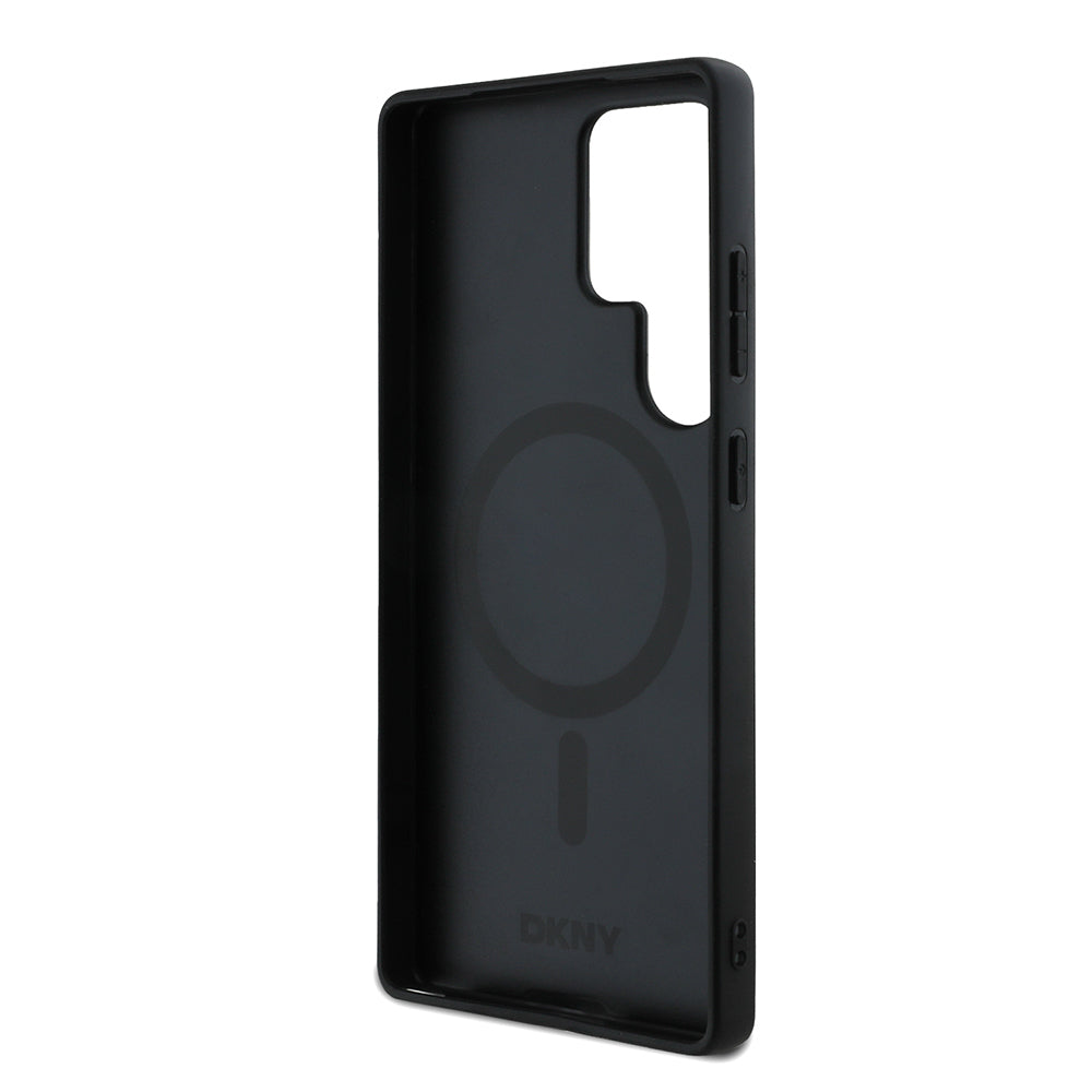 Galaxy S25 Ultra Kılıf DKNY Orijinal Lisanslı Magnetik PU Deri Grid Pattern Kılıf