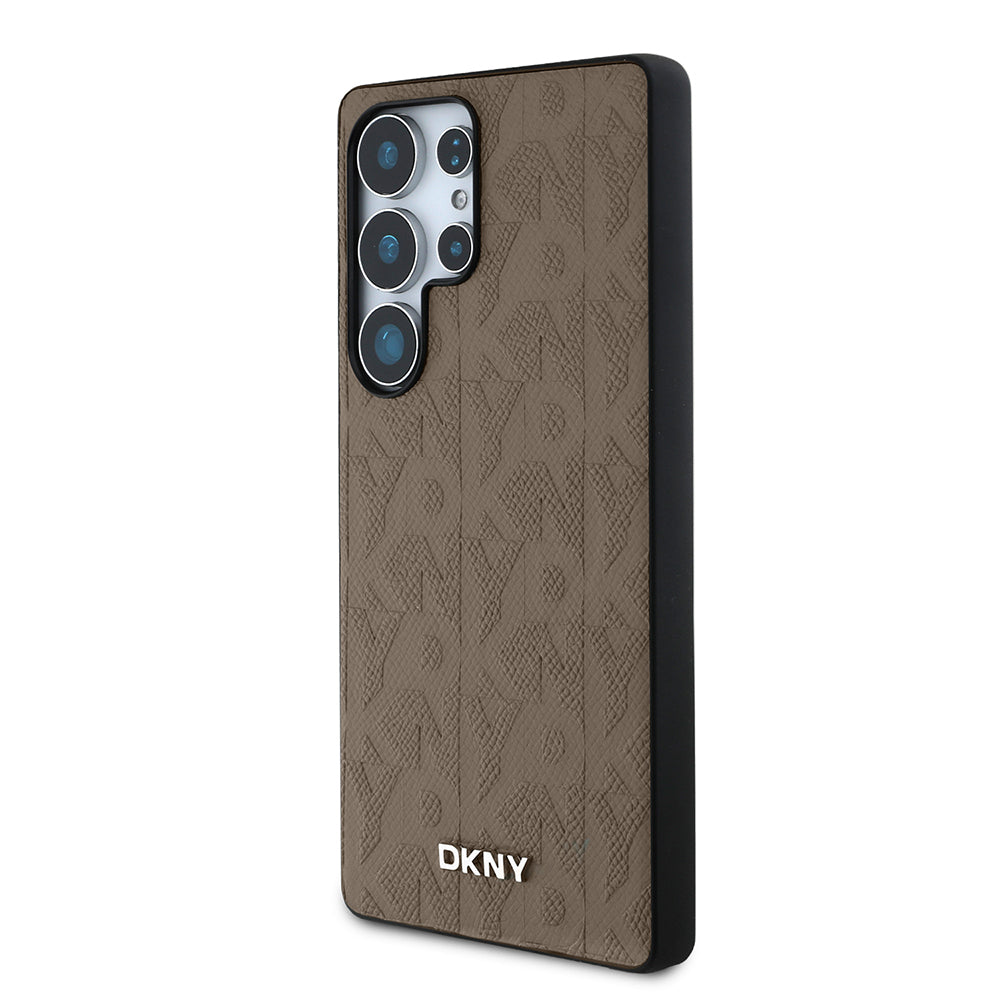 Galaxy S25 Ultra Kılıf DKNY Orijinal Lisanslı Magnetik PU Deri Grid Pattern Kılıf