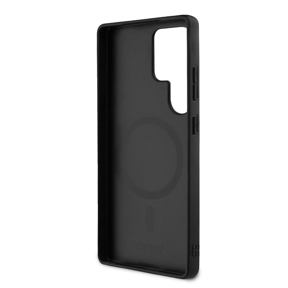 Galaxy S25 Ultra Kılıf DKNY Orijinal Lisanslı Magnetik PU Deri Grid Pattern Kılıf