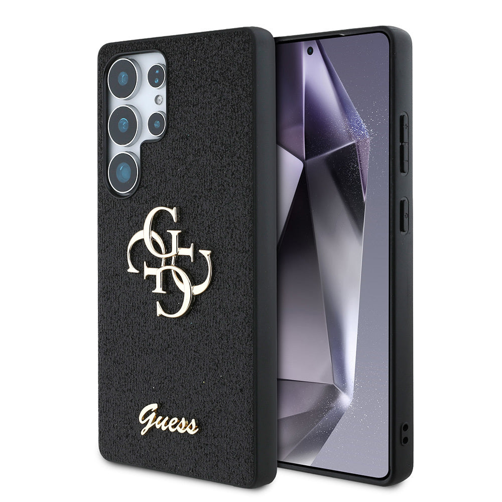 Galaxy S25 Ultra Kılıf Guess Orijinal Lisanslı 4G Büyük Metal Logolu Glitter Kılıf
