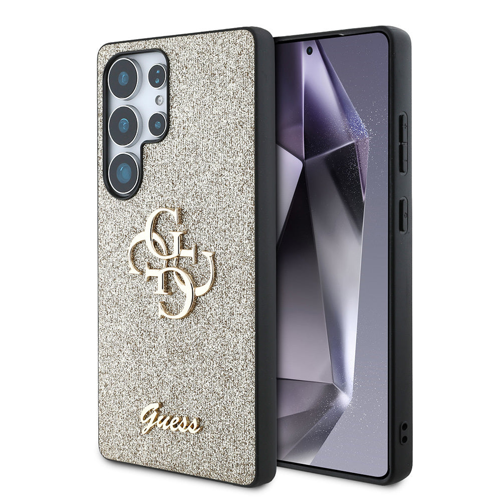 Galaxy S25 Ultra Kılıf Guess Orijinal Lisanslı 4G Büyük Metal Logolu Glitter Kılıf
