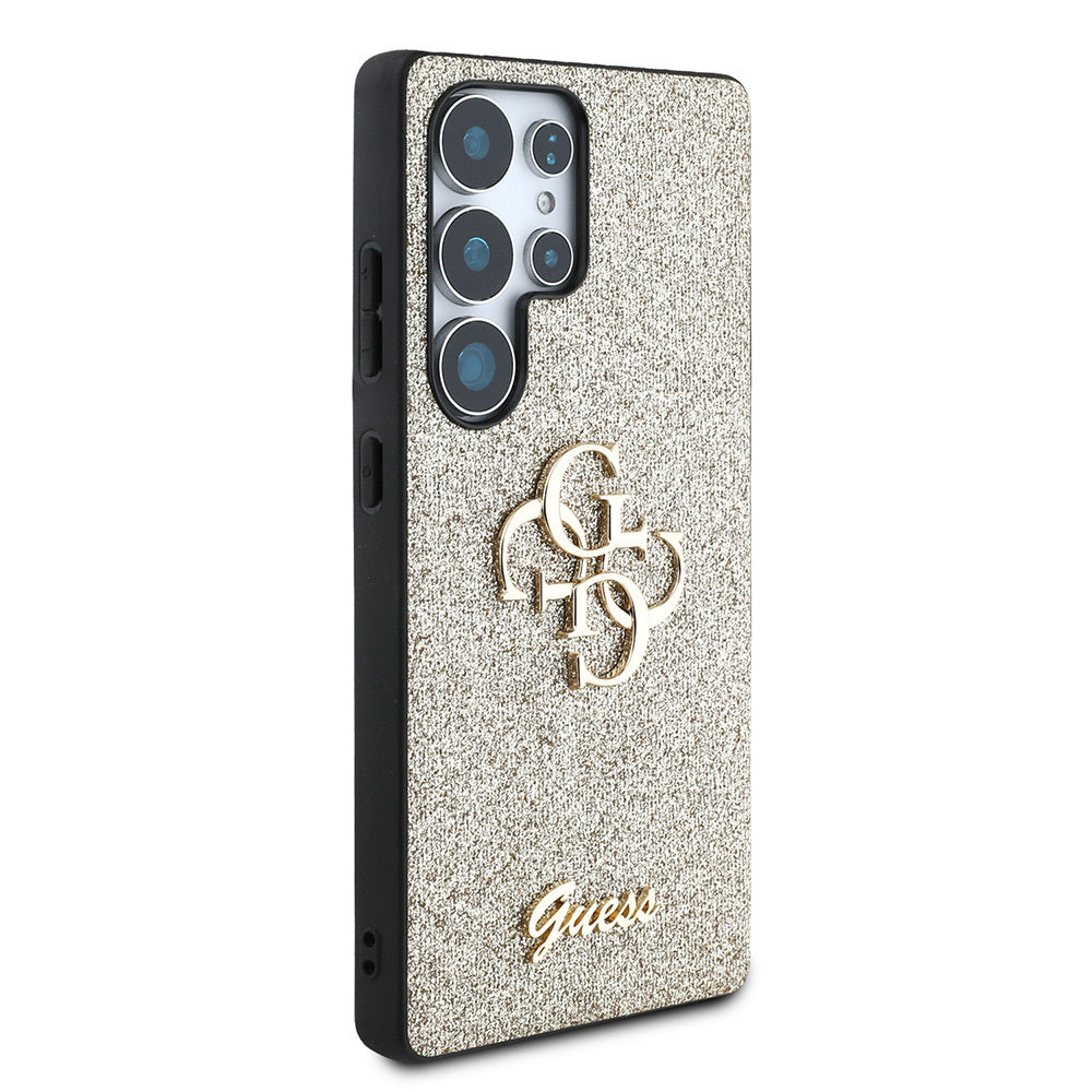 Galaxy S25 Ultra Kılıf Guess Orijinal Lisanslı 4G Büyük Metal Logolu Glitter Kılıf