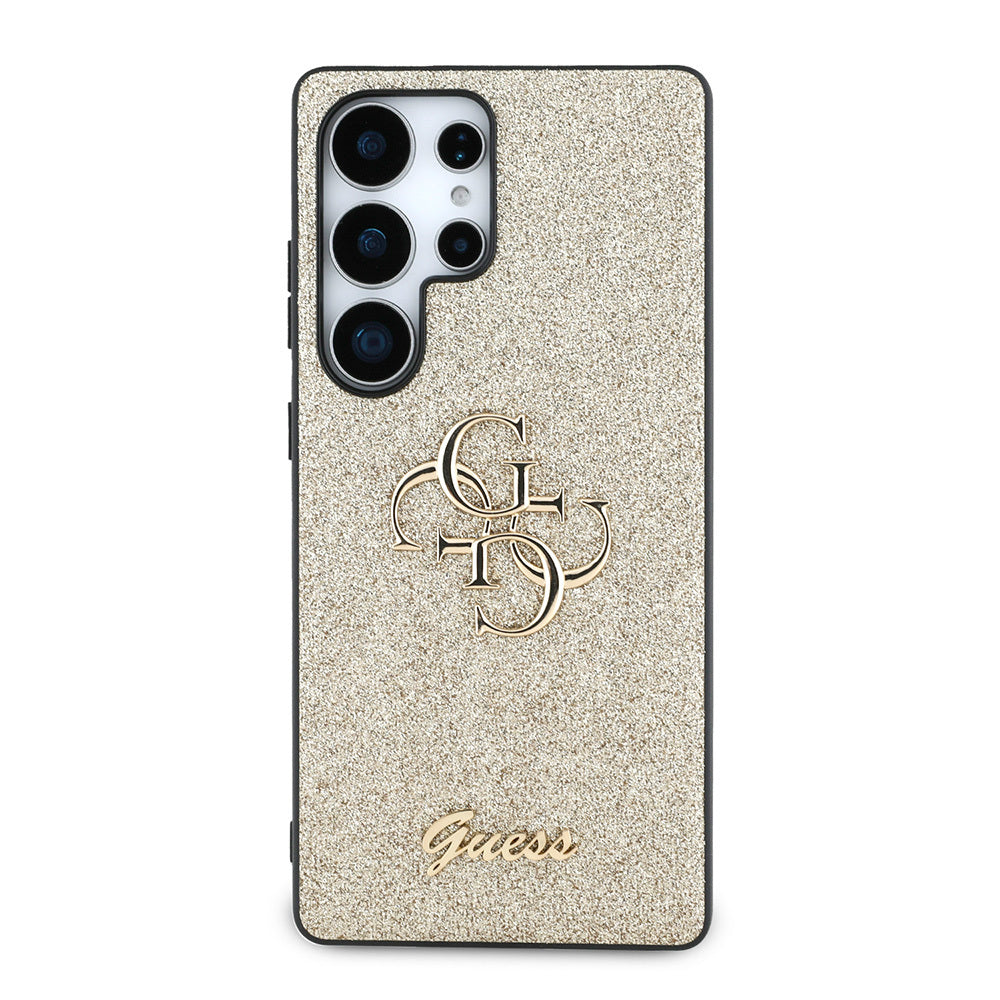 Galaxy S25 Ultra Kılıf Guess Orijinal Lisanslı 4G Büyük Metal Logolu Glitter Kılıf