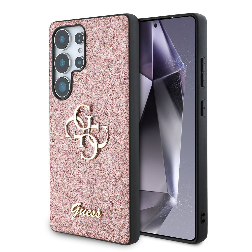 Galaxy S25 Ultra Kılıf Guess Orijinal Lisanslı 4G Büyük Metal Logolu Glitter Kılıf
