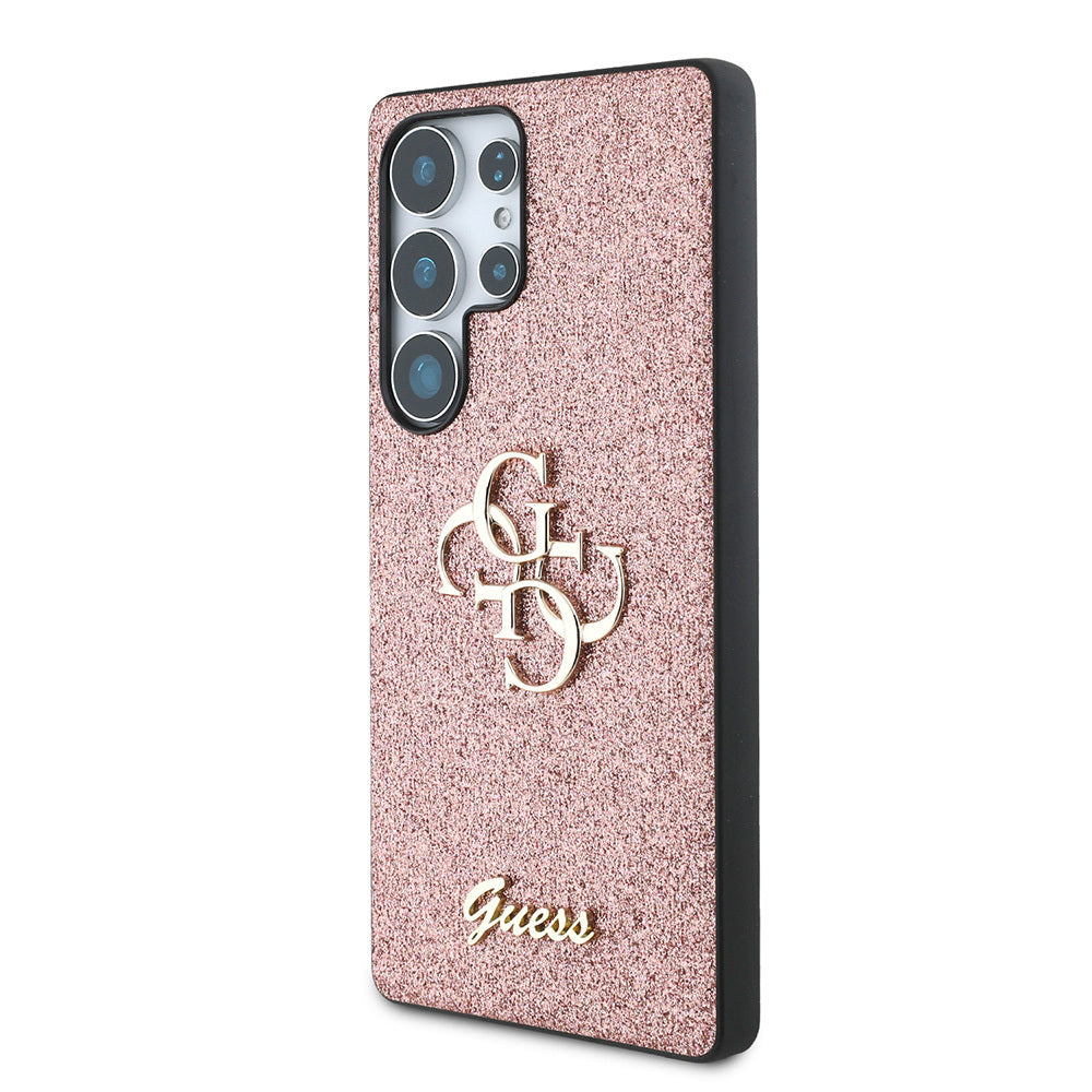Galaxy S25 Ultra Kılıf Guess Orijinal Lisanslı 4G Büyük Metal Logolu Glitter Kılıf