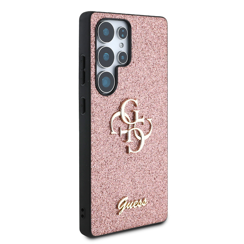 Galaxy S25 Ultra Kılıf Guess Orijinal Lisanslı 4G Büyük Metal Logolu Glitter Kılıf