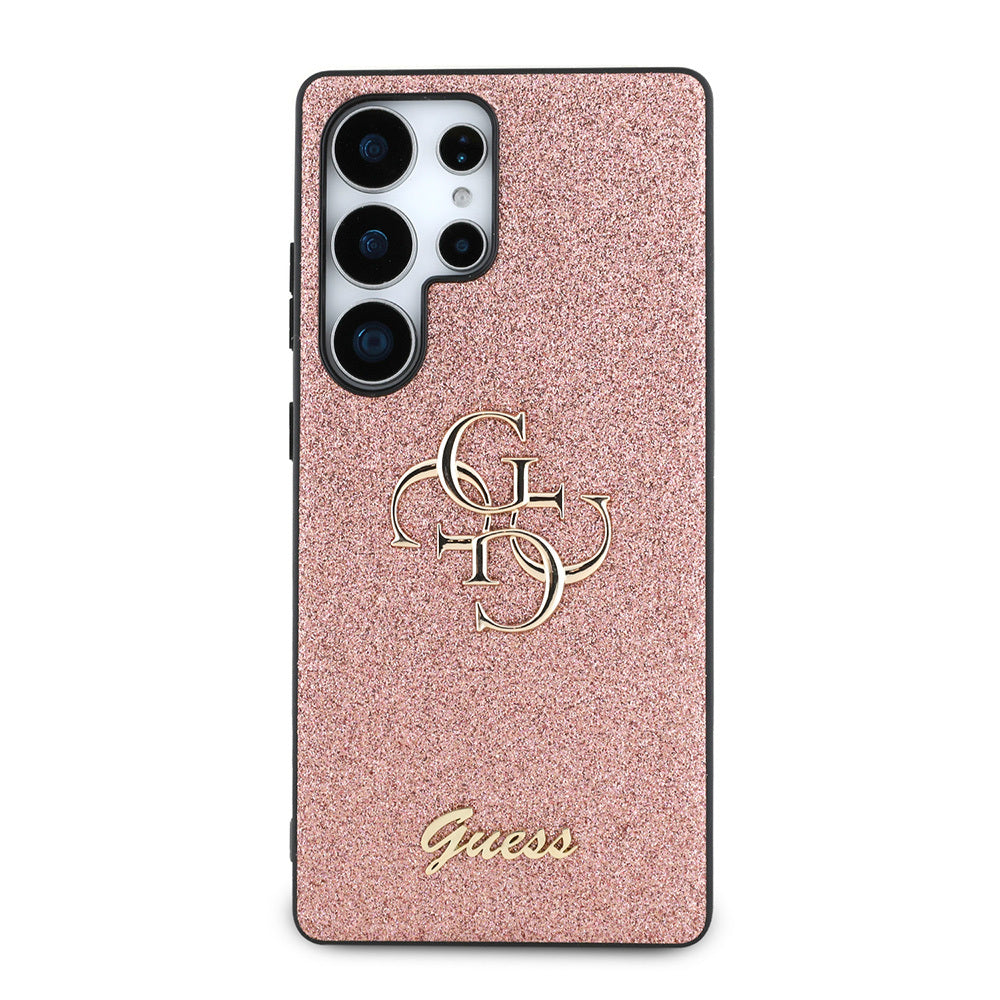 Galaxy S25 Ultra Kılıf Guess Orijinal Lisanslı 4G Büyük Metal Logolu Glitter Kılıf