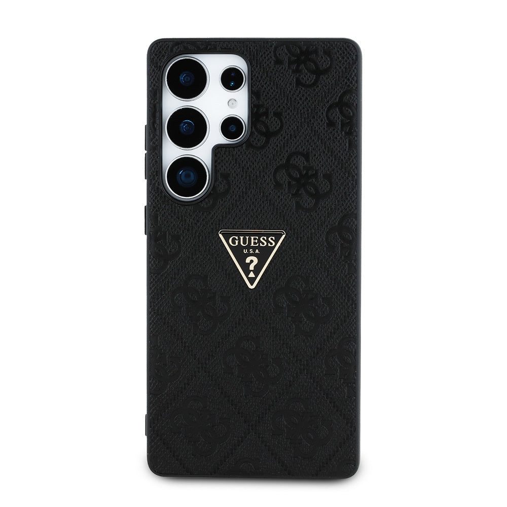 Galaxy S25 Ultra Kılıf Guess Orijinal Lisanslı 4G Desenli Sıcak Damgalı Üçgen Logolu Kılıf