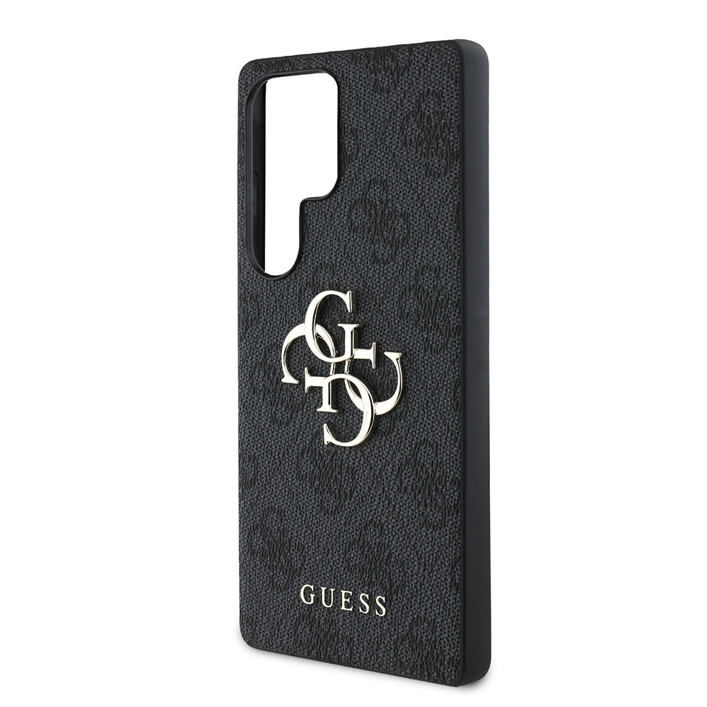 Galaxy S25 Ultra Kılıf Guess Orijinal Lisanslı PU Deri 4G Desenli Metal Büyük 4G ve Yazı Logolu Kılıf