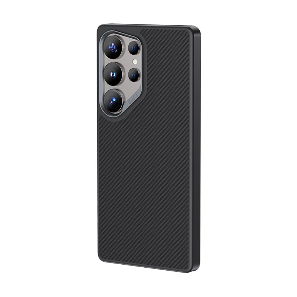 Galaxy S25 Ultra Kılıf Karbon Fiber M-safe Şarj Özellikli Benks Hybrid ArmorPro 600D Kevlar Kılıf