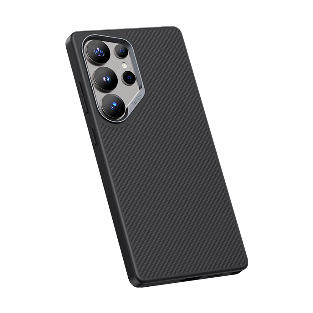 Galaxy S25 Ultra Kılıf Karbon Fiber M-safe Şarj Özellikli Benks Hybrid ArmorPro 600D Kevlar Kılıf