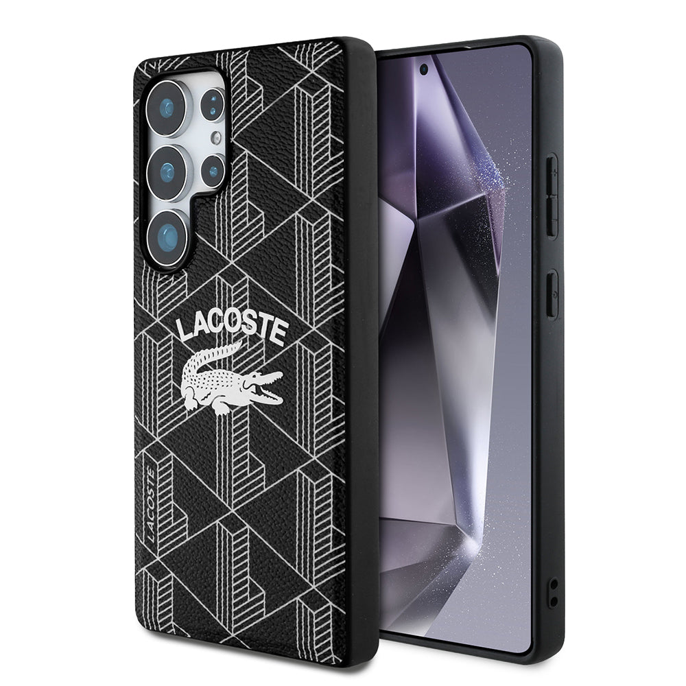 Galaxy S25 Ultra Kılıf Lacoste Orijinal Lisanslı M-safe Şarj Özellikli Mono Vintage Logo Kılıf