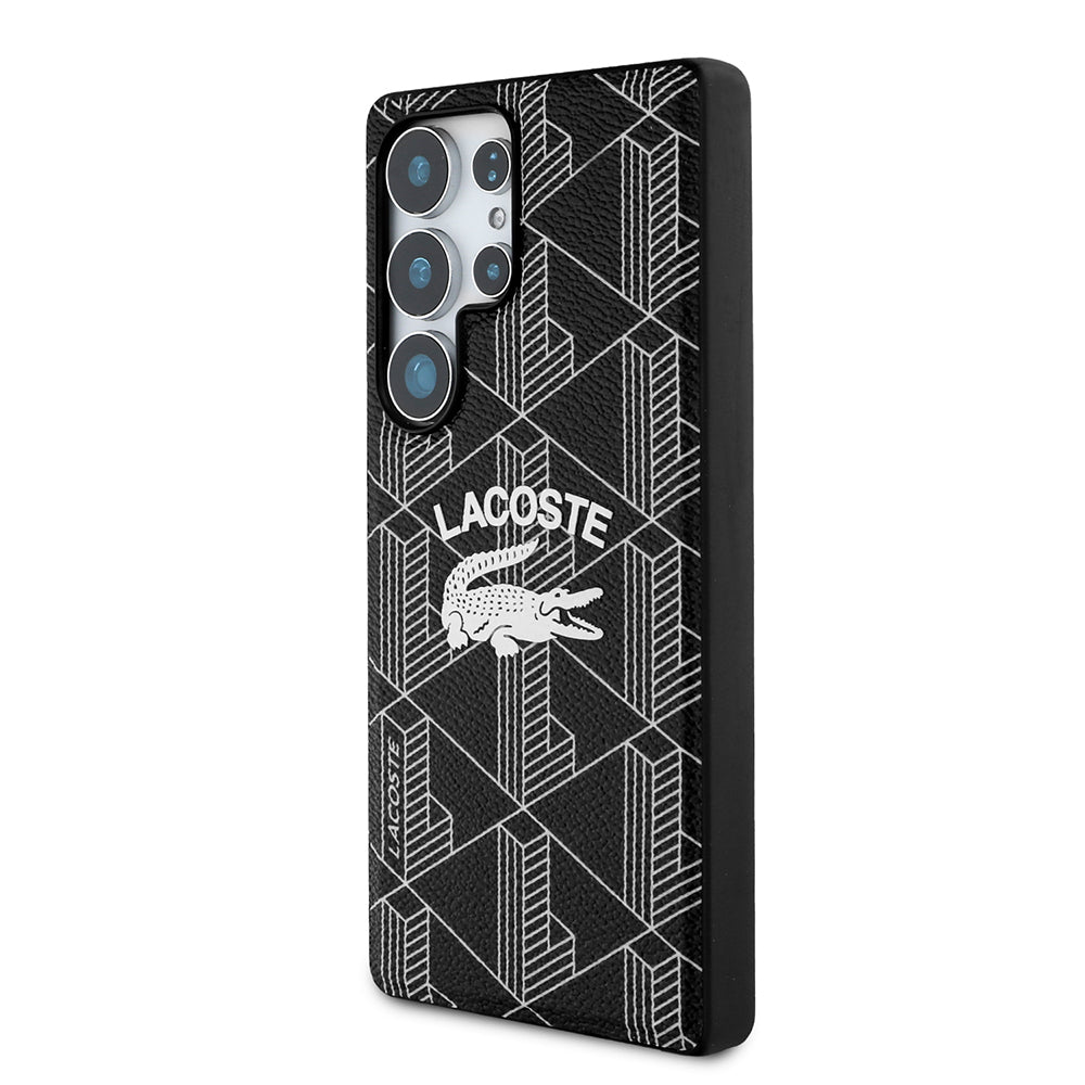 Galaxy S25 Ultra Kılıf Lacoste Orijinal Lisanslı M-safe Şarj Özellikli Mono Vintage Logo Kılıf